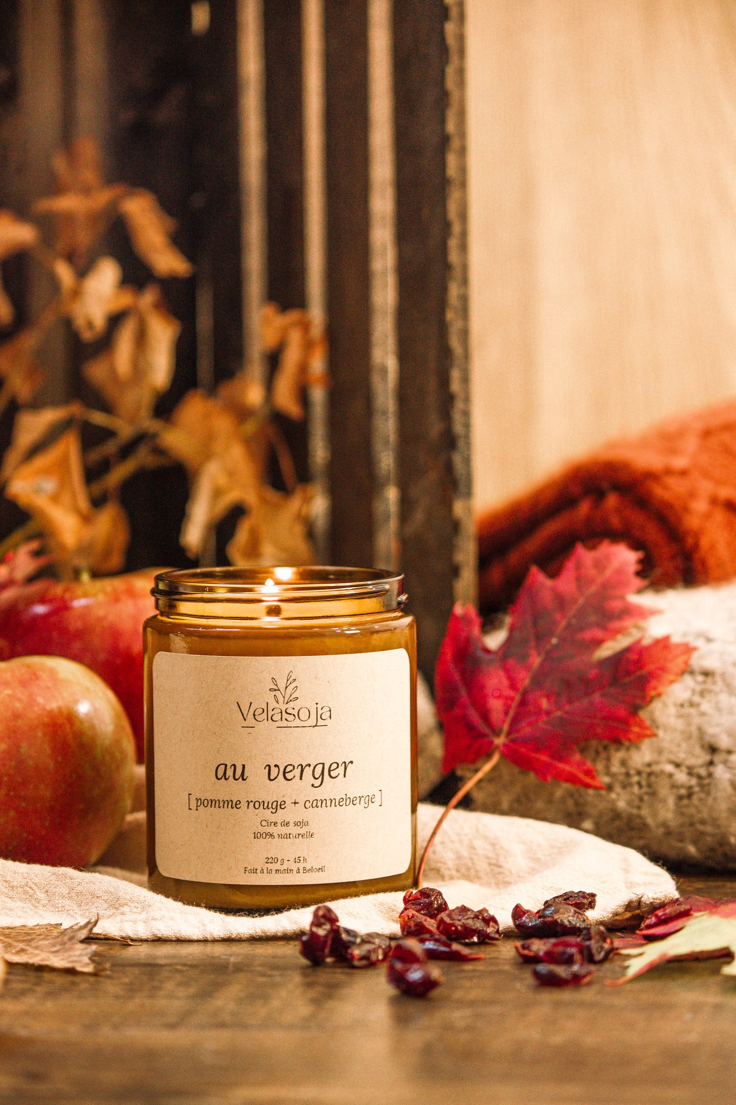 Au verger - pomme rouge + canneberge